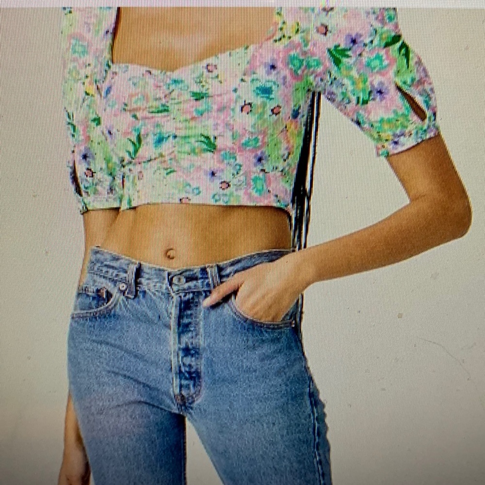 For Love & Lemons Jardine Crop Top, M